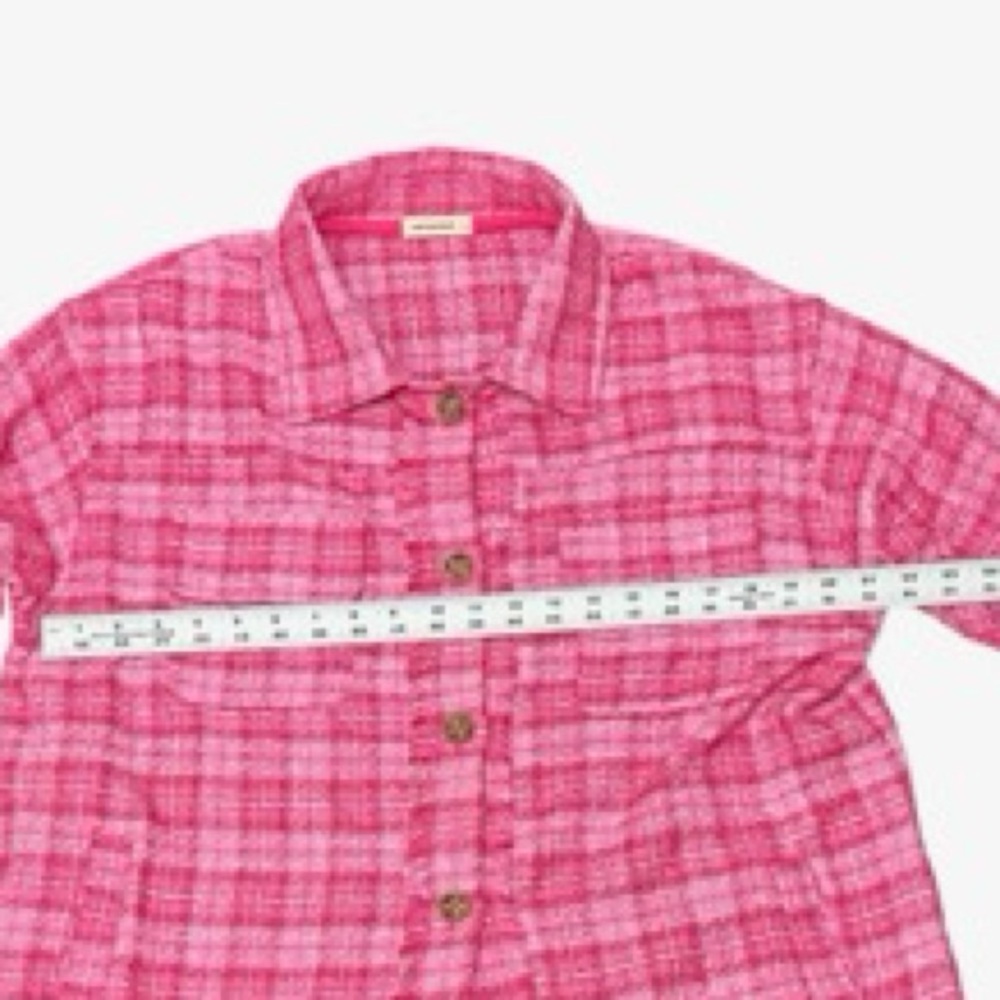 And the Why Pink Long Sleeve Tweed Button Up Shirt / Size: Large / Item# 1-26394 - Picture 7 of 7